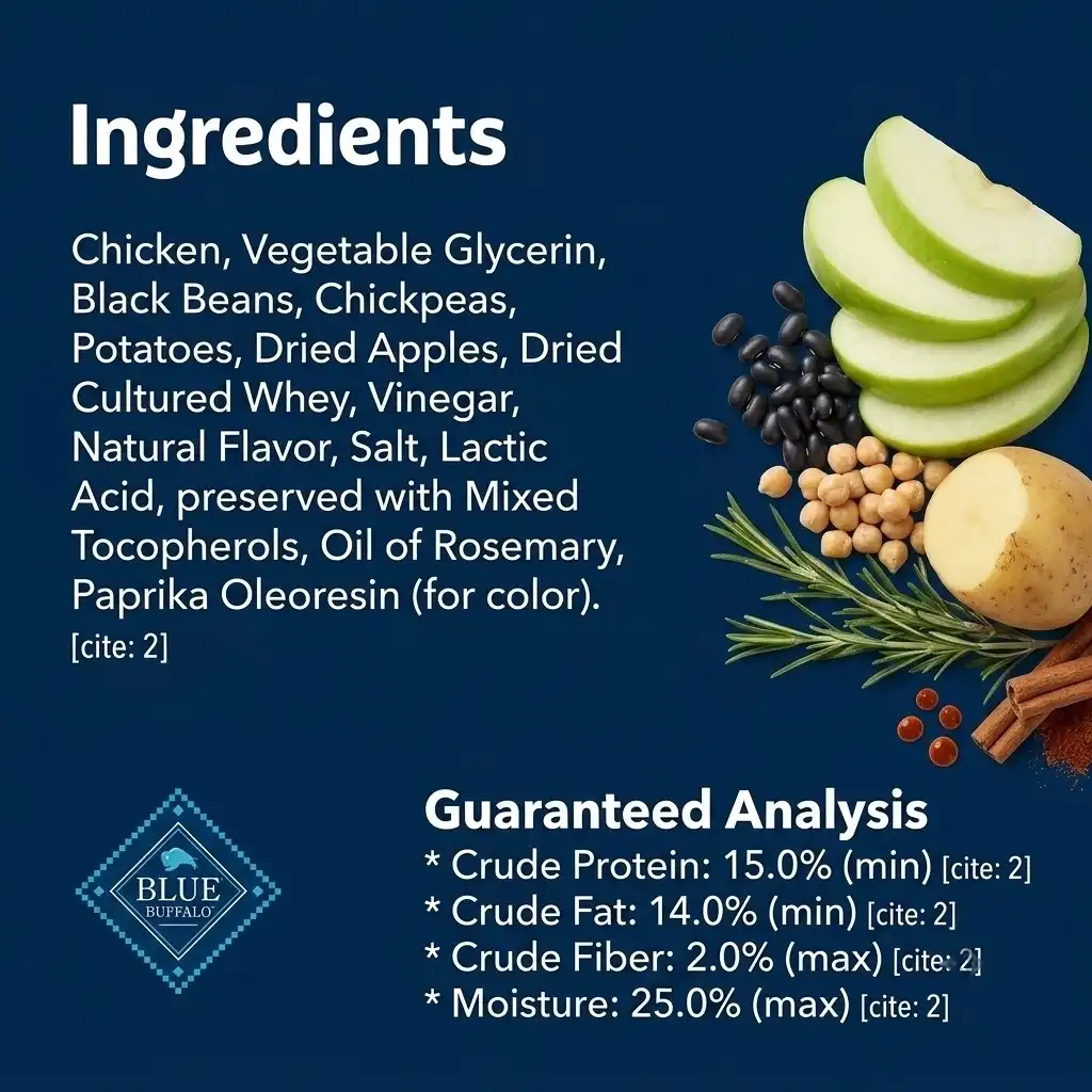 Dog treat ingredients and nutrition