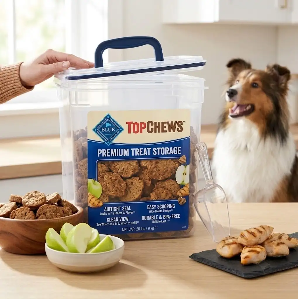 Dog treat storage container